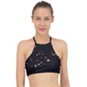 Abstract Rose Gold Glitter Background Racer Front Bikini Top View1