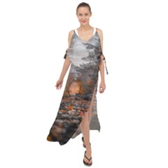 Breathe In Nature Background Maxi Chiffon Cover Up Dress by artworkshop