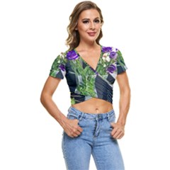 Cute Flower Wallpaper Short Sleeve Foldover Tee by artworkshop