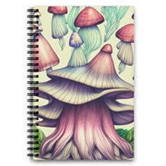 Antique Forest Mushrooms 5 5  X 8 5  Notebook by GardenOfOphir