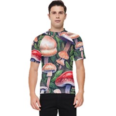 Rustic Mushroom Men s Short Sleeve Rash Guard by GardenOfOphir