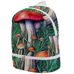 Forest Fairycore Mushroom Foraging Craft Zip Bottom Backpack by GardenOfOphir