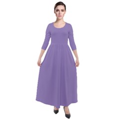 Bougain Villea Purple	 - 	quarter Sleeve Maxi Velour Dress by ColorfulDresses