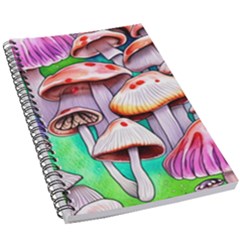 Tiny Mushrooms In A Forest 5 5  X 8 5  Notebook by GardenOfOphir