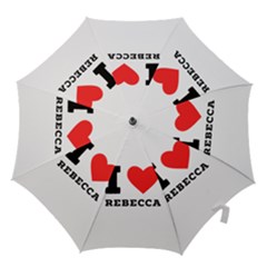 I Love Rebecca Hook Handle Umbrellas (small) by ilovewhateva