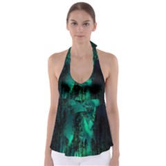 Aurora Northern Lights Celestial Magical Astronomy Babydoll Tankini Top by Jancukart