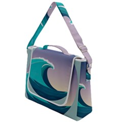 Tsunami Tidal Wave Wave Minimalist Ocean Sea 4 Box Up Messenger Bag by Pakemis