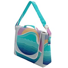 Tsunami Tidal Wave Wave Minimalist Ocean Sea Box Up Messenger Bag by Pakemis