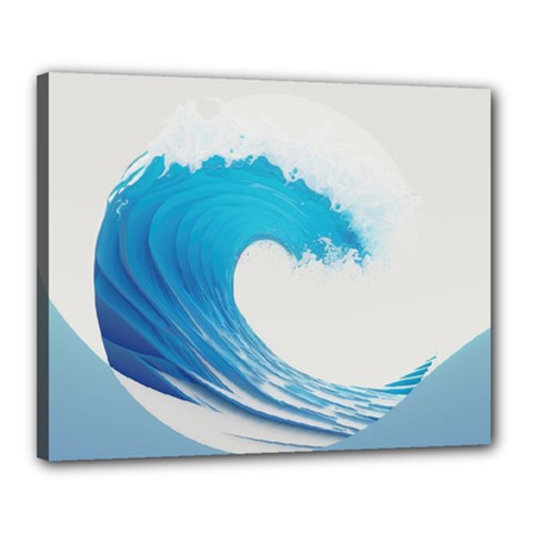 Wave Tsunami Tidal Wave Ocean Sea Water Canvas 20  X 16  (stretched) by Pakemis
