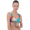 Tsunami Tidal Wave Wave Minimalist Ocean Sea 3 Front Tie Bikini Top View1