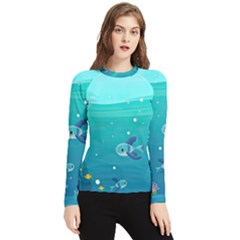 Ai Generated Ocean Sea Fish Aquatic Water Nature 2 Women s Long Sleeve Rash Guard by Pakemis