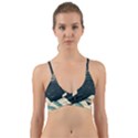 Lighthouse Abstract Ocean Sea Waves Water Blue Wrap Around Bikini Top View1