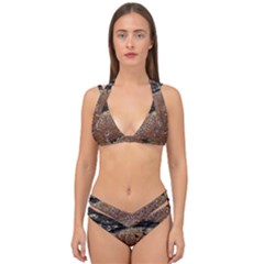 Rustic Charm Abstract Print Double Strap Halter Bikini Set by dflcprintsclothing