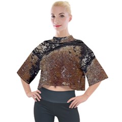 Rustic Charm Abstract Print Mock Neck Tee by dflcprintsclothing