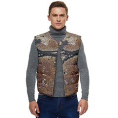 Rustic Charm Abstract Print Men s Short Button Up Puffer Vest	 by dflcprintsclothing