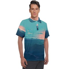 Ai Generated Ocean Sea Water Anime Nautical Men s Polo Tee by Pakemis
