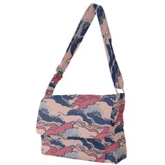 Waves Ocean Sea Water Pattern Rough Seas Full Print Messenger Bag (l) by Pakemis