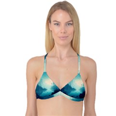 Ai Generated River Forest Woods Outdoors Reversible Tri Bikini Top by Pakemis