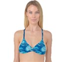 Ocean Waves Sea Abstract Pattern Water Blue Reversible Tri Bikini Top View1