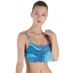 Ocean Waves Sea Abstract Pattern Water Blue Layered Top Bikini Top  by Pakemis