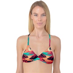 Tropical Beach Sea Jungle Ocean Landscape Reversible Tri Bikini Top by Pakemis