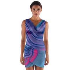 Liquid Art Pattern - Fluid Art Wrap Front Bodycon Dress by GardenOfOphir