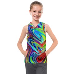 Fluid Forms Kids  Sleeveless Hoodie by GardenOfOphir