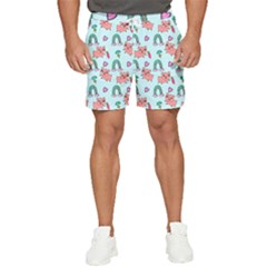 Pigs Pattern Art Design Drawing Sketch Wallpaper Men s Runner Shorts by Wegoenart