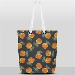 Pineapple Background Pineapple Pattern Full Print Rope Handle Tote (small) by Wegoenart