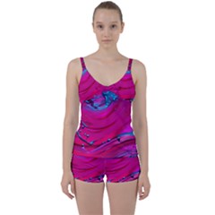 Fluid Art Pattern Tie Front Two Piece Tankini by GardenOfOphir