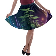Fantasypeople Mysticism Composing A-line Skater Skirt by Jancukart