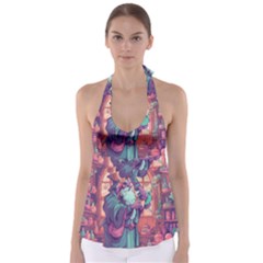 Fantasy Magic Magical Wizard Babydoll Tankini Top by Jancukart