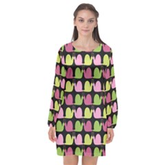 Slugs Ii Long Sleeve Chiffon Shift Dress  by GardenOfOphir