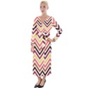 Chevron V Velvet Maxi Wrap Dress View1