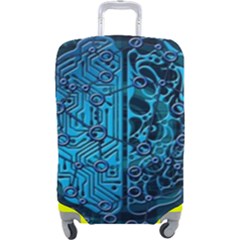 Artificial Intelligence Network Blue Art Luggage Cover (large) by Semog4