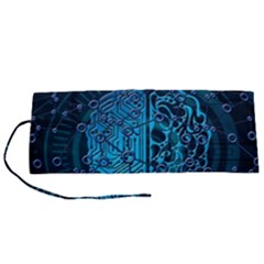 Artificial Intelligence Network Blue Art Roll Up Canvas Pencil Holder (s) by Semog4