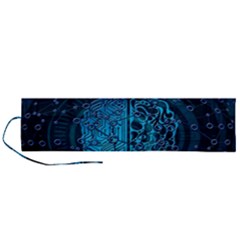 Artificial Intelligence Network Blue Art Roll Up Canvas Pencil Holder (l) by Semog4