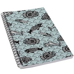 Fish Koi Ocean Sea Oriental Waves 5 5  X 8 5  Notebook by Semog4