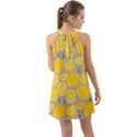 Lemon Background Lemon Wallpaper Halter Tie Back Chiffon Dress View2