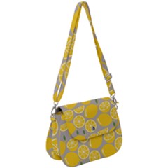 Lemon Background Lemon Wallpaper Saddle Handbag by Semog4