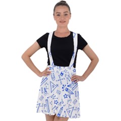Background Pattern Graphic Velvet Suspender Skater Skirt by Semog4