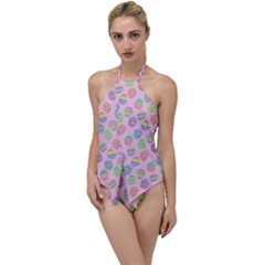 Egg Easter Eggs Pastel Digital Art Go With The Flow One Piece Swimsuit by Semog4