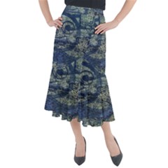 Elemental Beauty Abstract Print Midi Mermaid Skirt by dflcprintsclothing