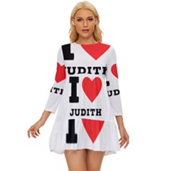 I Love Judith Long Sleeve Babydoll Dress by ilovewhateva