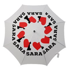 I Love Sara Hook Handle Umbrellas (large) by ilovewhateva