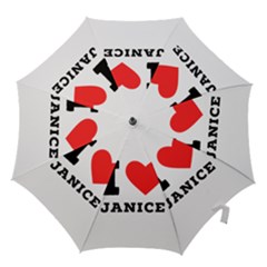 I Love Janice Hook Handle Umbrellas (small) by ilovewhateva