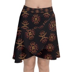 Pattern Floral Texture Icons Chiffon Wrap Front Skirt by Semog4
