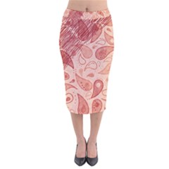 Tribal Background Pattern Texture Design Velvet Midi Pencil Skirt by Semog4