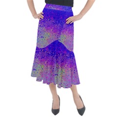 Psychedelic Retrovintage Colorful Midi Mermaid Skirt by Semog4