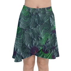 Fractal Floral Background Planetary Chiffon Wrap Front Skirt by Semog4